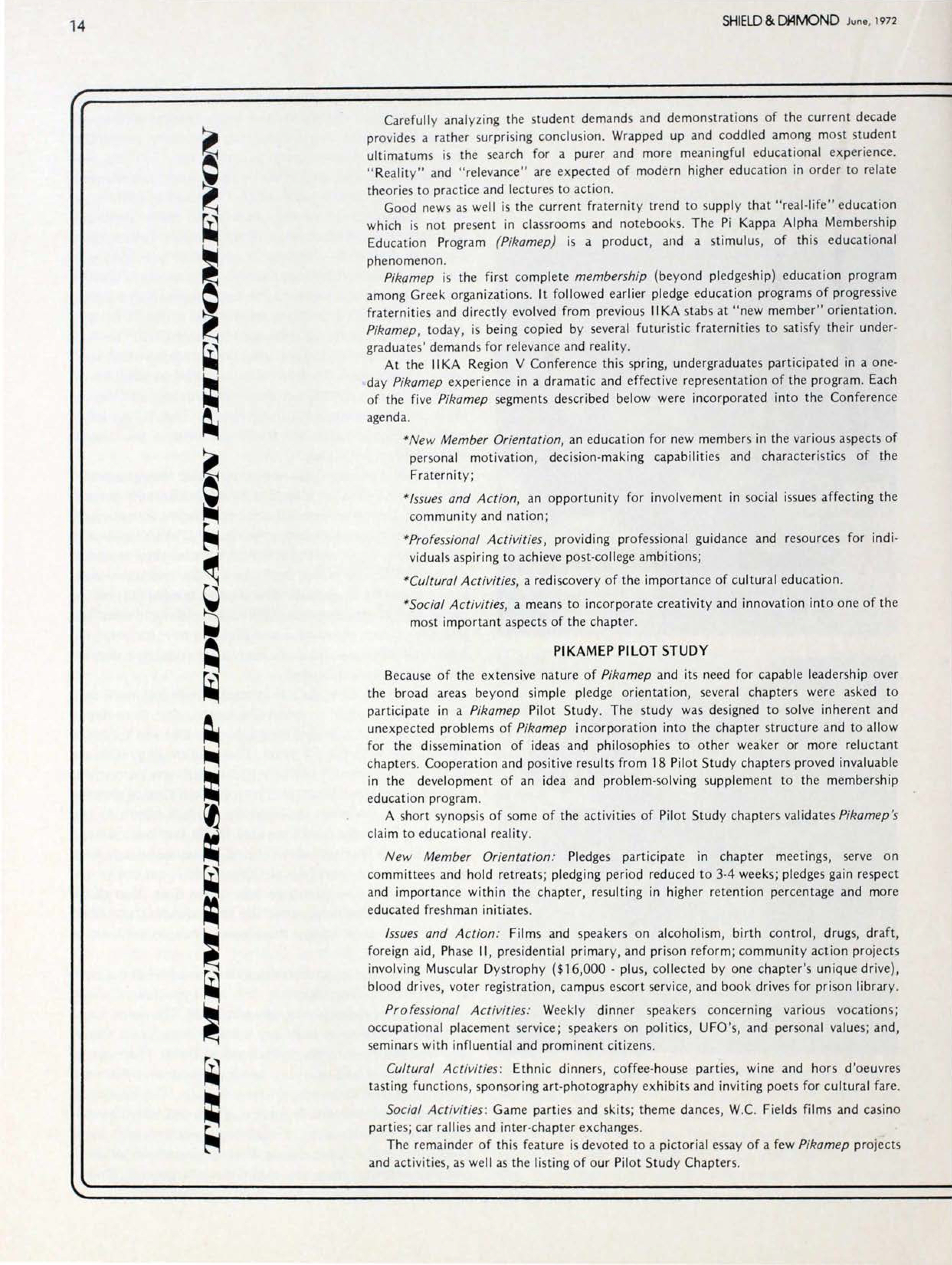 The Membership Education Phenomenon, June 1972